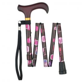 Folding walking stick squares design comes with a black carry case